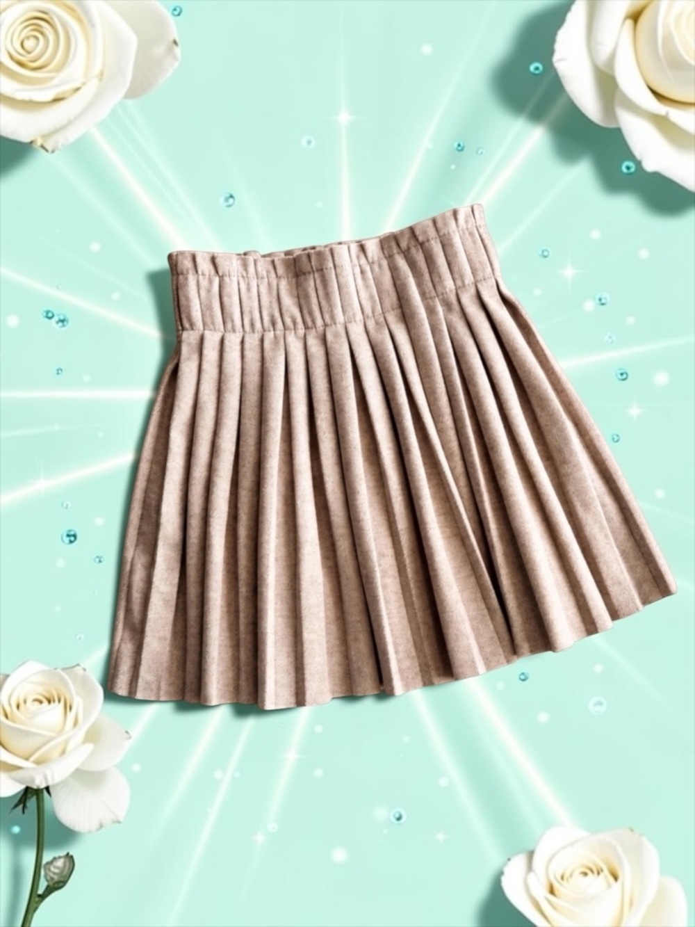 NWOT Mayoral Girls Skirt 🎀 Taupe Pleated Size 5 / 110 cm European Boutique